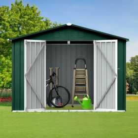 Metal garden sheds 8ftx6ft outdoor storage sheds Green+White
