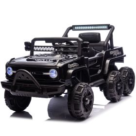 12V Kids Ride On 6-Wheel electric truck car W/Parents Control ,Six-Wheel Suspension,Four motors,Power display,Searchlight,LED Lights,Music&Blueto