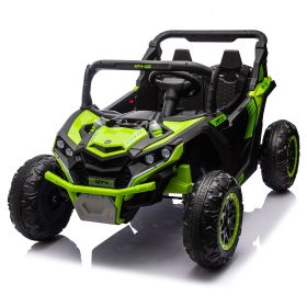 24V Two-Seater Kids Ride On UTV W/Parents Remote Control,Four-Wheel Suspension,Slow Start,Large wheel design,Anti-collision bar,Storage space,Mus