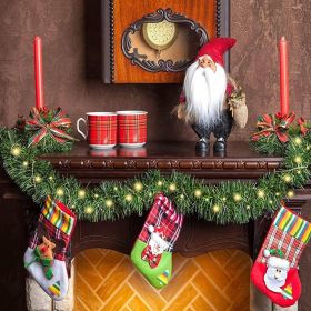 393.3 Inch Christmas Garland with 3 Warm Light Strings Artificial Pine Needles Garland Faux Pine Greenery Stems Twist Wired Tree Branches Wreath