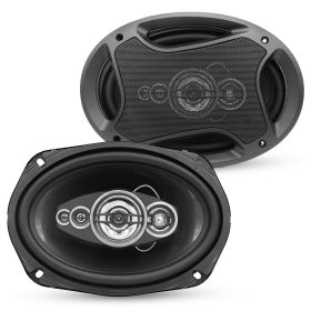 5 Core 6x9 Car Speaker Pair 800W 4Ohm 2 Way Coaxial Speaker w Super Tweeter Universal Fit for Cars Stereo Easy Installation High Performance Soun