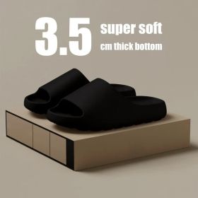 Coconut Slippers Cloud Thick-soled Sandals Summer Fashion Soft Bottom Beach Men Slippers Women's Sandals EVA Slides (Color: Black, Shoe Size: 38-39)