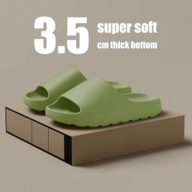 Coconut Slippers Cloud Thick-soled Sandals Summer Fashion Soft Bottom Beach Men Slippers Women's Sandals EVA Slides (Color: Green, Shoe Size: 36-37)