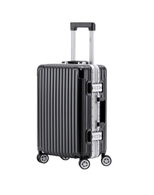 Highly durable travel suitcases check in luggage cabin baggage abs hard shell carry on premium suitcases (Color: Black, size: Cabin - 55x35x20cm)