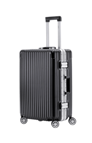 Highly durable travel suitcases check in luggage cabin baggage abs hard shell carry on premium suitcases (Color: Black, size: Medium 26)