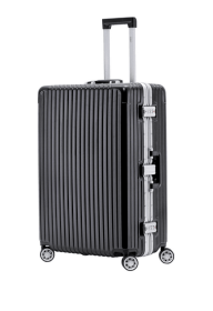 Highly durable travel suitcases check in luggage cabin baggage abs hard shell carry on premium suitcases (Color: Black, size: Large 30)