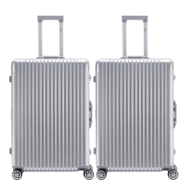 Highly durable travel suitcases check in luggage cabin baggage abs hard shell carry on premium suitcases (Color: Silver, size: Large 30'' x 2)