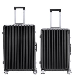Highly durable travel suitcases check in luggage cabin baggage abs hard shell carry on premium suitcases (Color: Black, size: Medium 26'' + large 30)