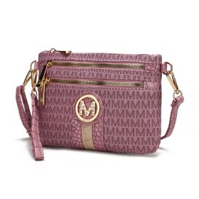MKF Collection Tarren Signature Crossbody/ Wristlet by Mia k (Color: Purple, Material: Polycarbonate)