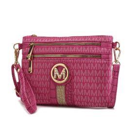 MKF Collection Tarren Signature Crossbody/ Wristlet by Mia k (Color: Fuchsia, Material: Polycarbonate)