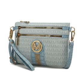 MKF Collection Tarren Signature Crossbody/ Wristlet by Mia k (Color: Light Blue, Material: Polycarbonate)