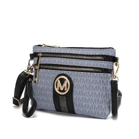 MKF Collection Tarren Signature Crossbody/ Wristlet by Mia k (Color: Grey, Material: Polycarbonate)