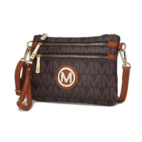 MKF Collection Geneve M Signature Crossbody & Wristlet by Mia k (Color: Brown, Material: Polycarbonate)
