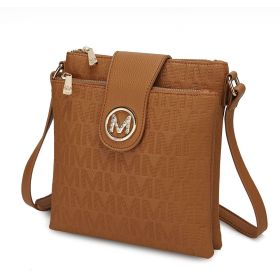 MKF Collection Marietta M Signature Womens Handbag Crossbody Bag by Mia K (Color: Tan, Material: Polycarbonate)