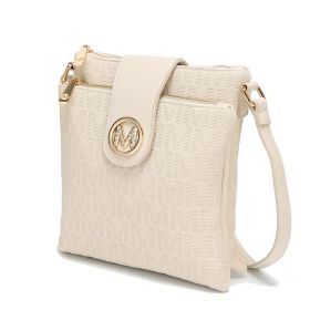 MKF Collection Marietta M Signature Womens Handbag Crossbody Bag by Mia K (Color: Beige, Material: Polycarbonate)