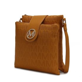 MKF Collection Marietta M Signature Womens Handbag Crossbody Bag by Mia K (Color: Mustard, Material: Polycarbonate)