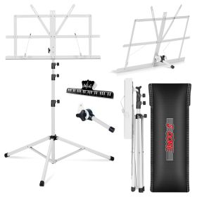5Core Music Stand For Sheet Music Portable Tripod Adjustable Folding Note Holder (SKU: MUS FLD 4S WH)
