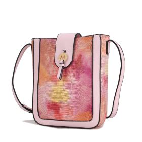 MKF Collection Molly Women's Crossbody Bag By Mia K (Color: Pink, Material: Vegan Leather)