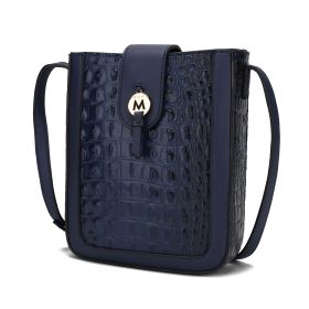 MKF Collection Molly Women's Crossbody Bag By Mia K (Color: Navy, Material: Vegan Leather)